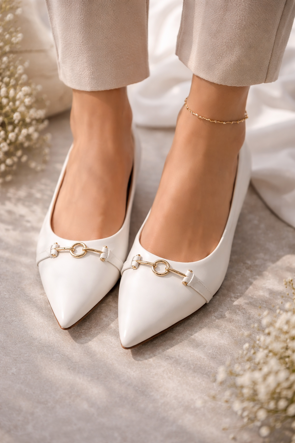 Ballerina Flat Leather With Acceroies BN-506