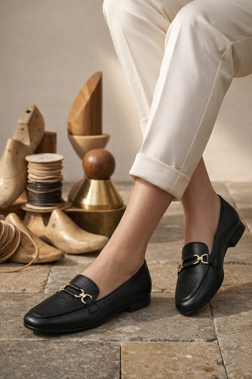 Ballareina Flat Leather With Acceroies BN-510