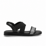 sandals Leather flat with elastic strap SF-61