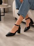 Shoes Mid Heels Leather F-606