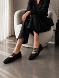Ballerina Flat Fabric With Buckles BF-807