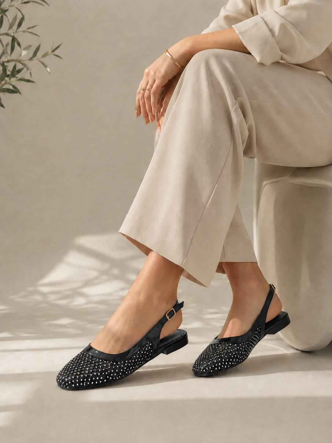 Ballerina Flat Mesh With Buckle BF-808