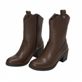 Long Boot Heels Leather Stylish LB-36