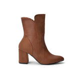 Leather And Suede Heel Boot L-106