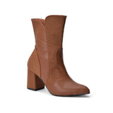 Leather And Suede Heel Boot L-106