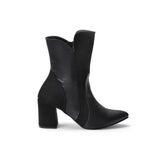 Leather And Suede Heel Boot L-106