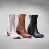 Leather And Suede Heel Boot L-106