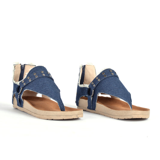 Toe Sandal Flat Jeans Fabric SF-36