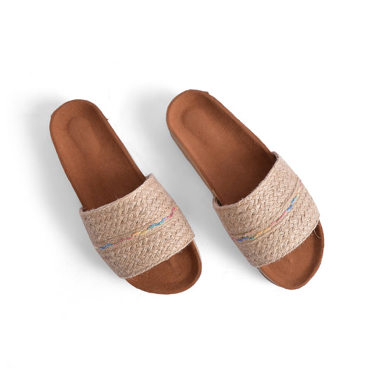 Slipper Heel burlap SL-122