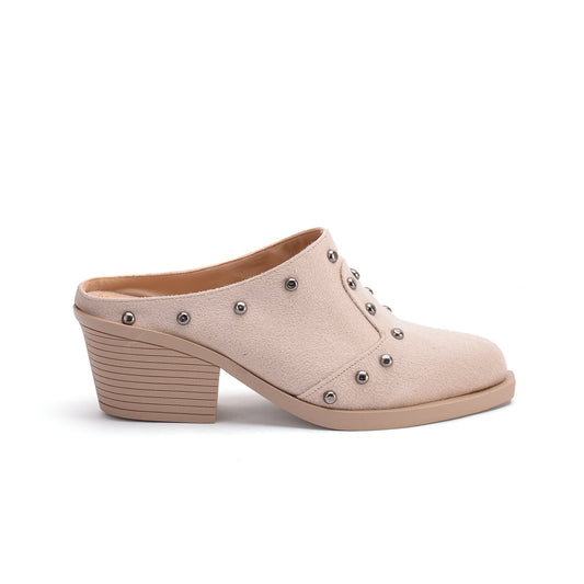 Mules Heel Suede with metal capsules SB-13