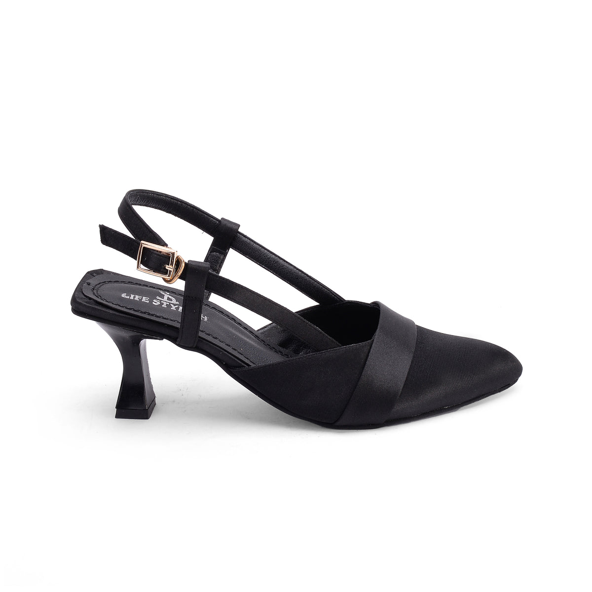 Shoes Heel Satin Material Elegant F-29