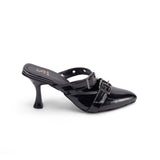 Shoes Heel Leather With Two Buckle F-25