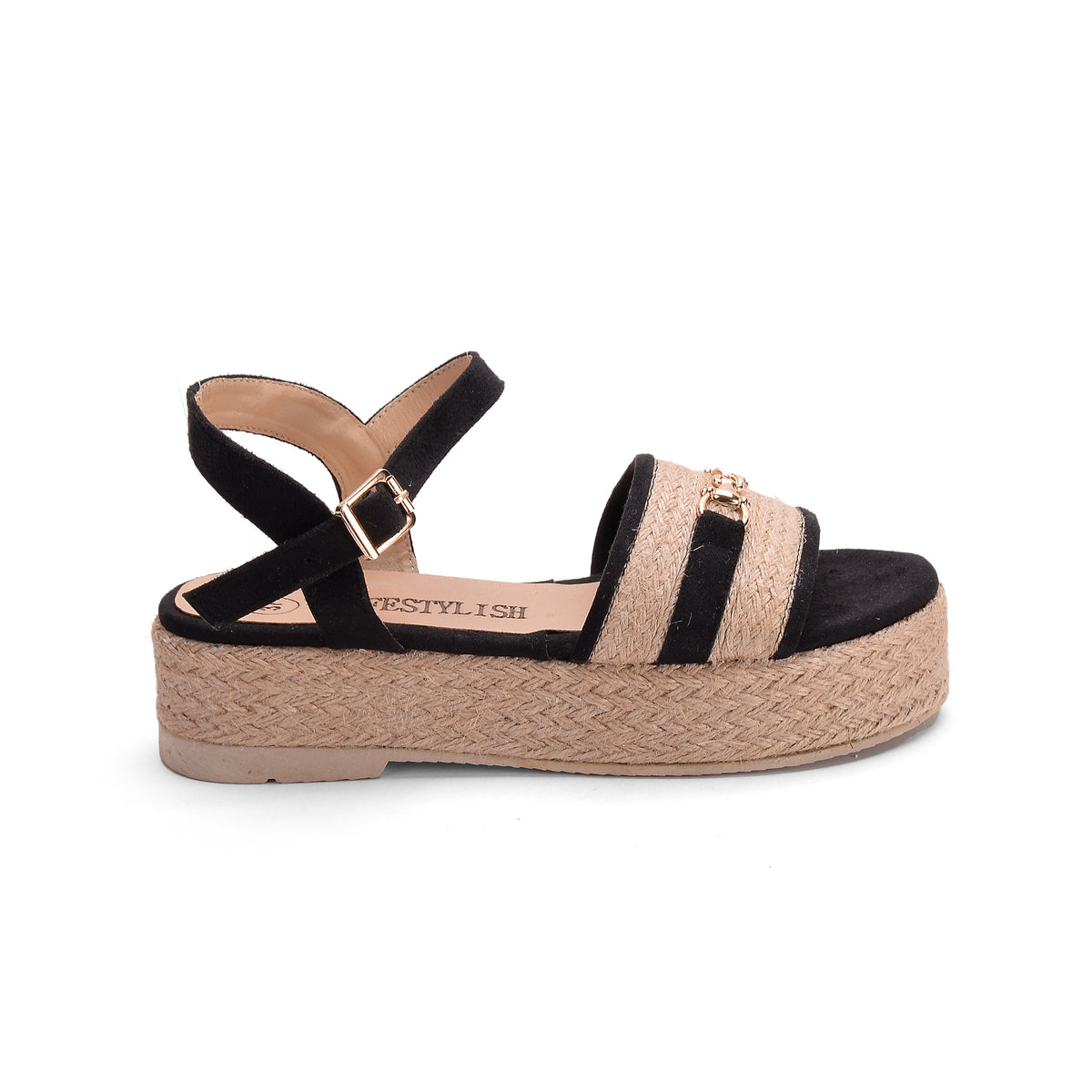 Sandal Flat Burlap and Suede K-16