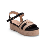 Sandal Flat Burlap and Suede K-16