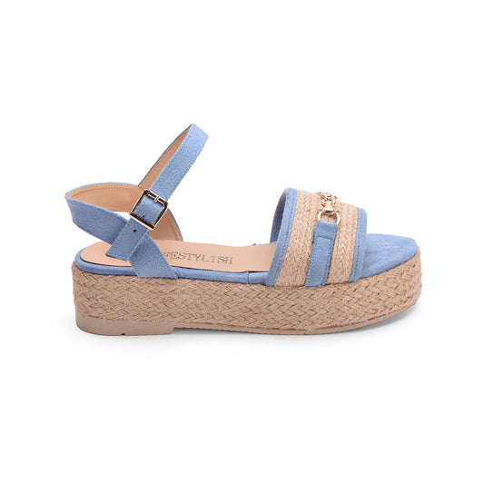 Sandal Flat Burlap and Suede K-16