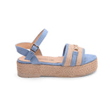 Sandal Flat Burlap and Suede K-16