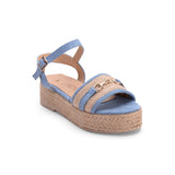 Sandal Flat Burlap and Suede K-16