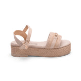 Sandal Flat Burlap and Suede K-16