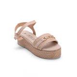 Sandal Flat Burlap and Suede K-16