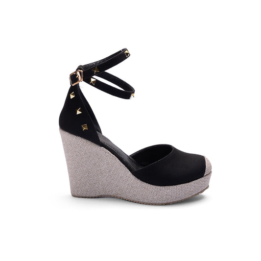 Suede Wedge Sandal W-4