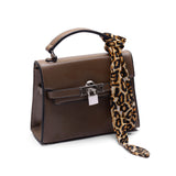 Leather Bag With a Colorful Silk Ribbon-BA-3