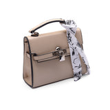 Leather Bag With a Colorful Silk Ribbon-BA-3