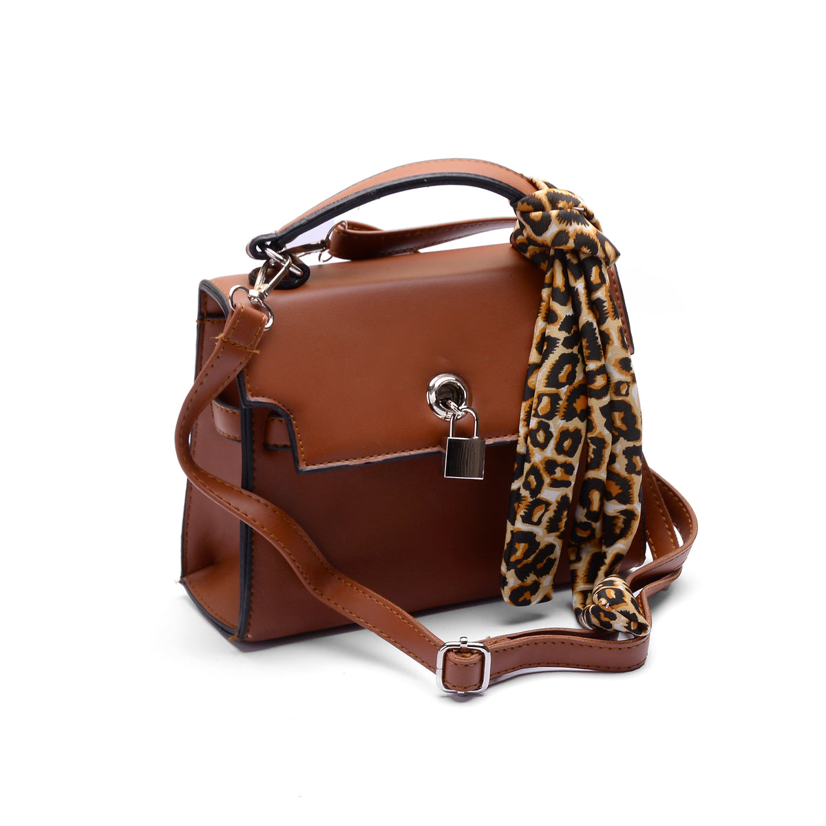 Leather Bag With a Colorful Silk Ribbon-BA-3