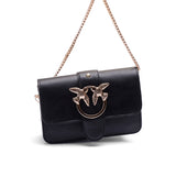 Leather Bag With a Metal Chain Handle-BA-11