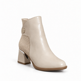 Ankle Boot Mid Heel Leather Distinctive design R-29