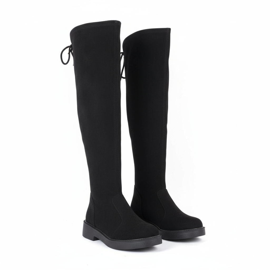 Long Boot Suede With Rope and Zipper LB-46