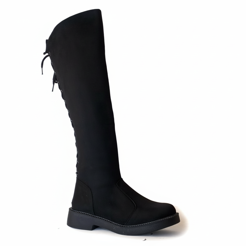 Long Boot Suede With Rope and Zipper LB-46