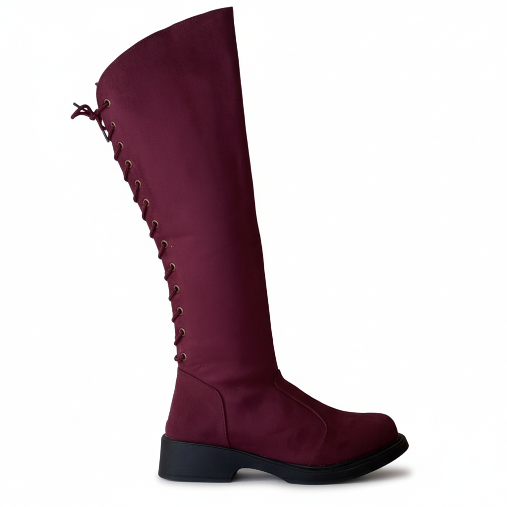 Long Boot Suede With Rope and Zipper LB-46