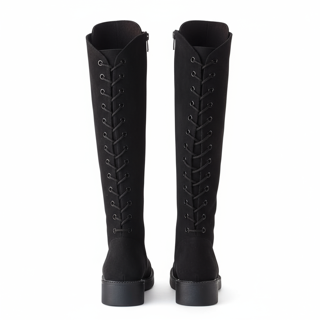 Long Boot Suede With Rope and Zipper LB-46