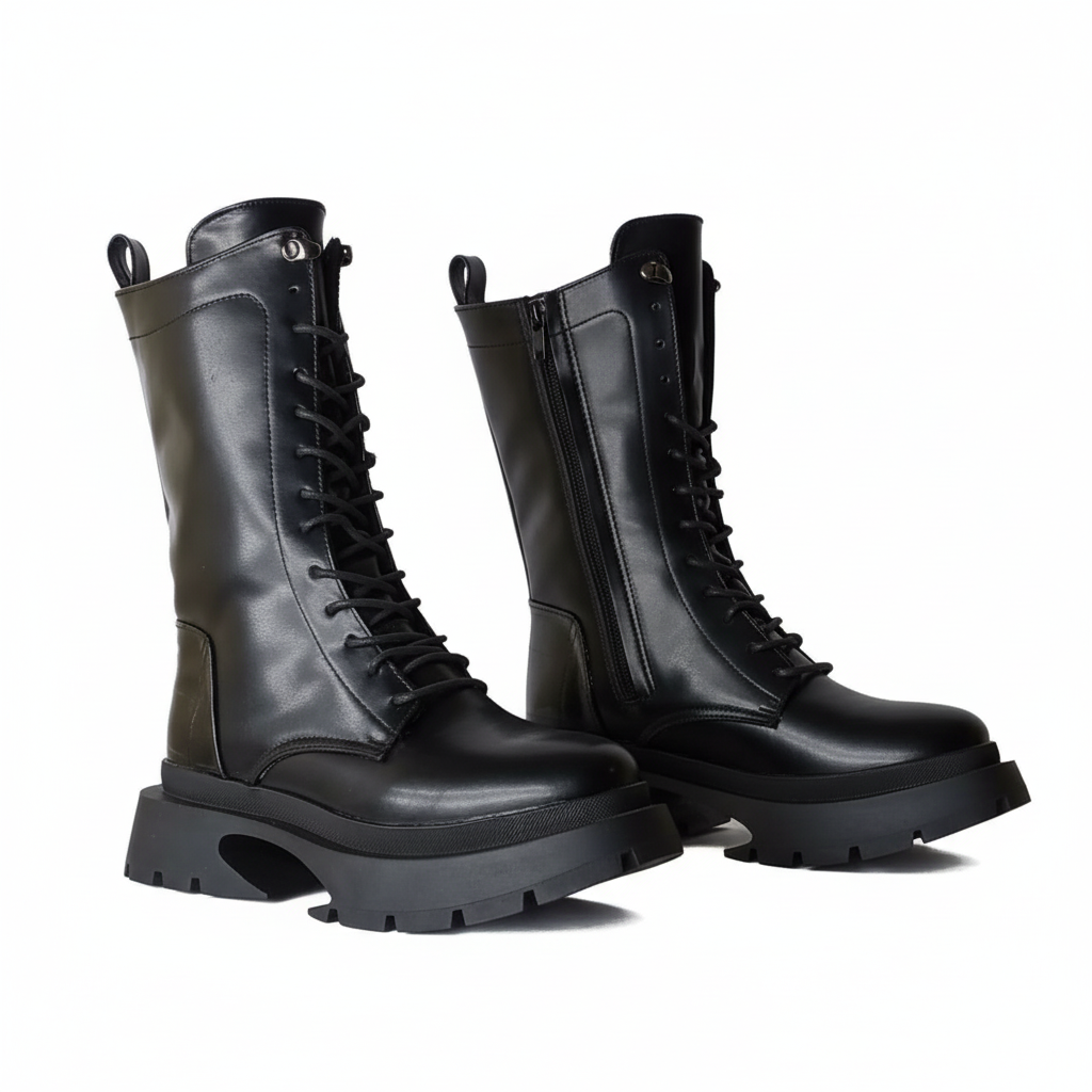 Ankle Boot Leather With Zipper Elegant E-105