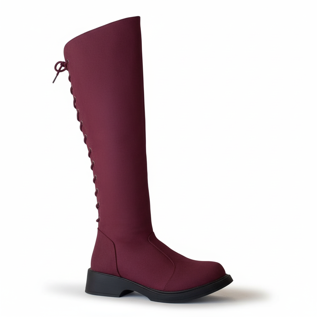 Long Boot Suede With Rope and Zipper LB-46