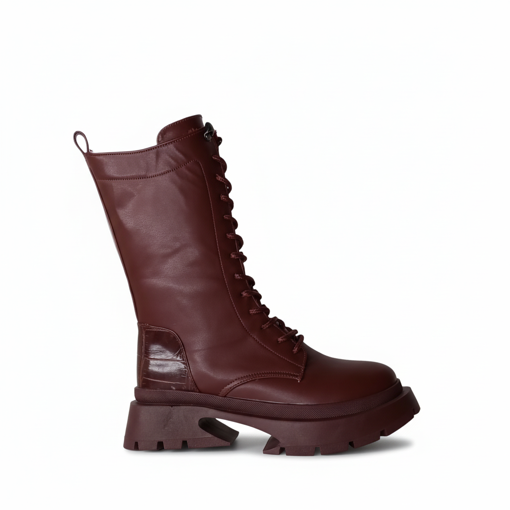 Ankle Boot Leather With Zipper Elegant E-105