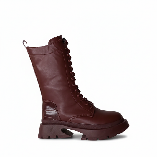 Ankle Boot Leather With Zipper Elegant E-105