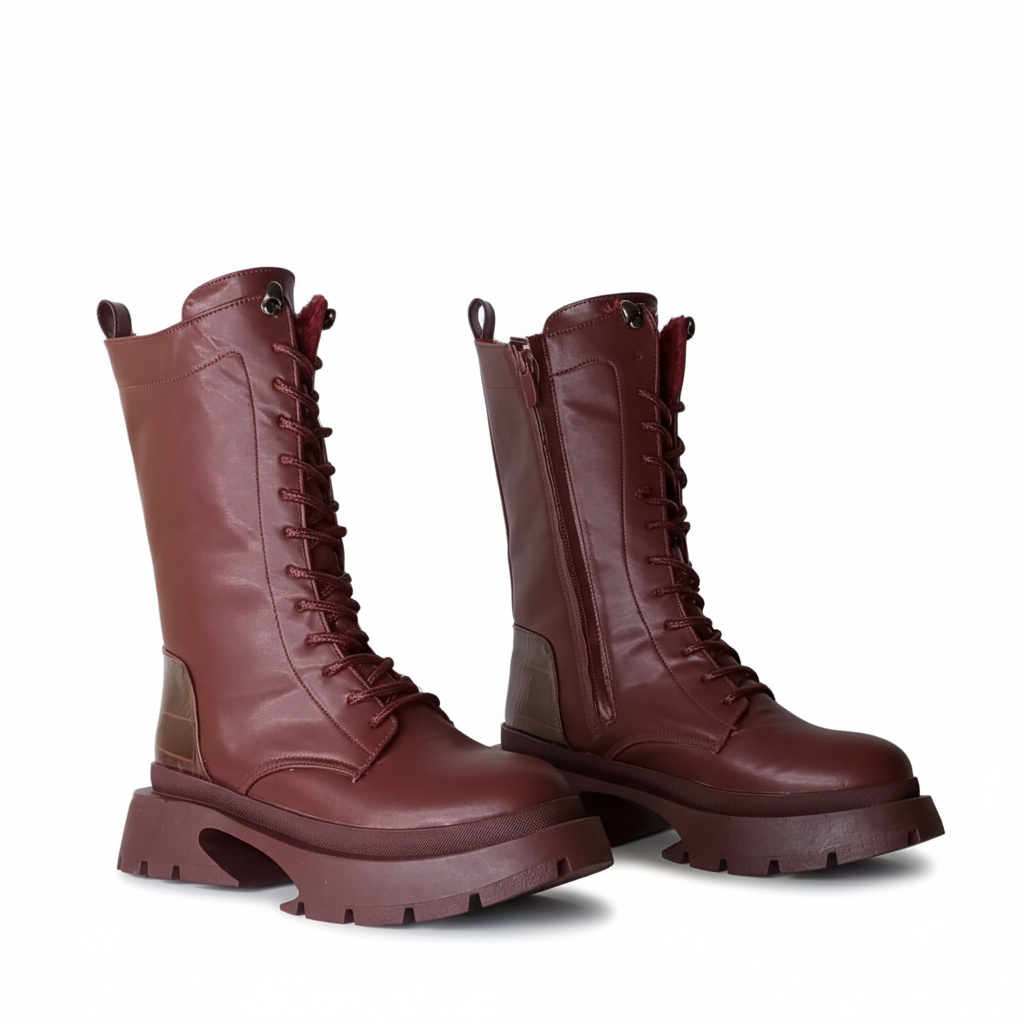 Ankle Boot Leather With Zipper Elegant E-105