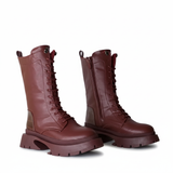 Ankle Boot Leather With Zipper Elegant E-105