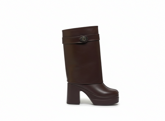 Long Boot High Heel Leather Elegant LB-49