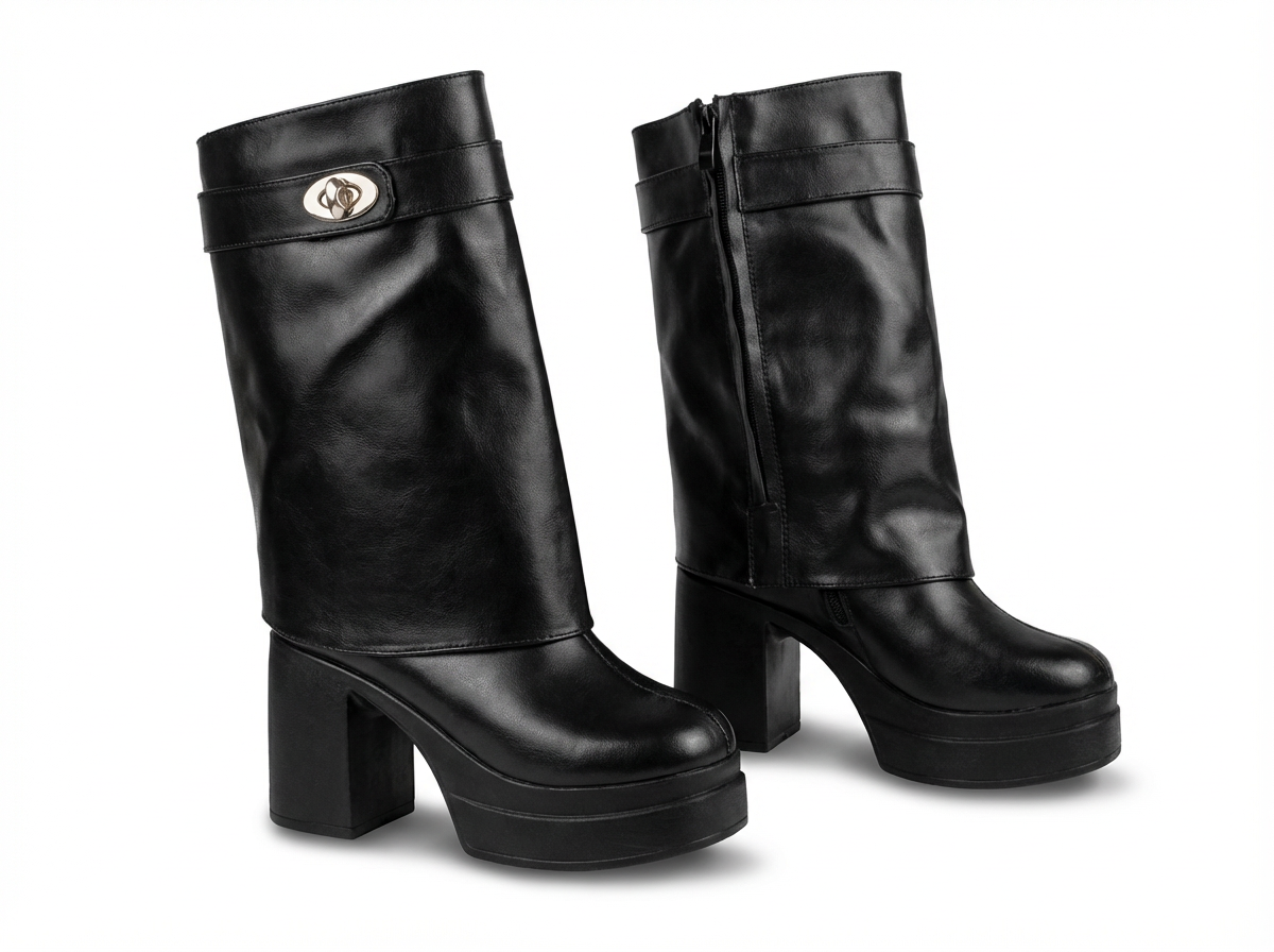 Long Boot High Heel Leather Elegant LB-49