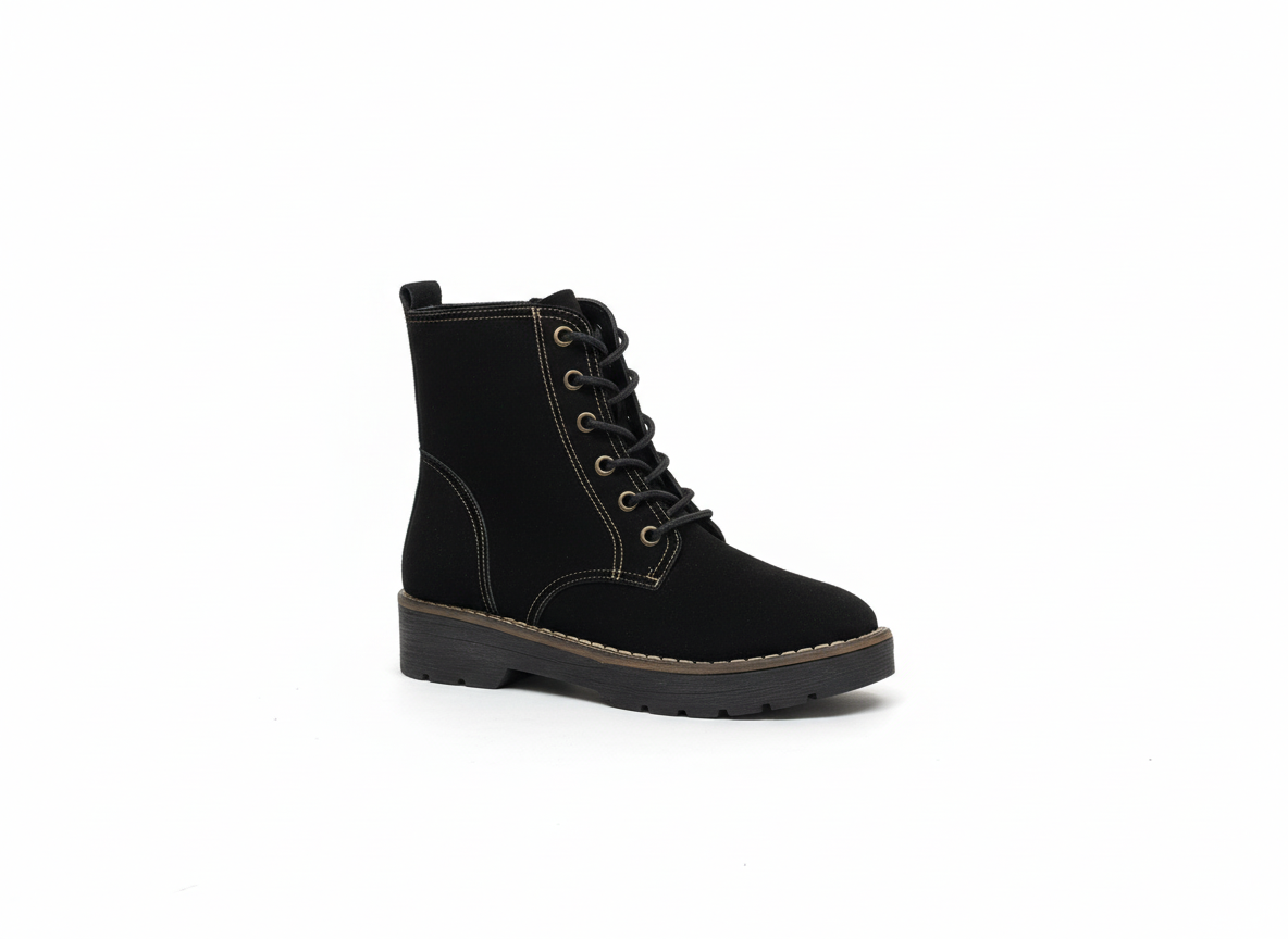 Ankle Boots Flat Suede With Rope E-109