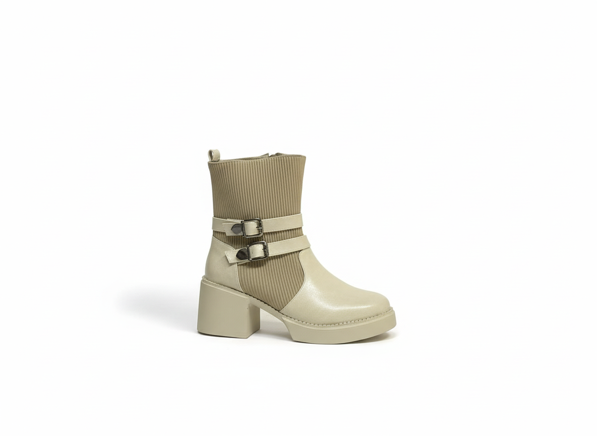 Ankle Boot Leather With Elastic E-108