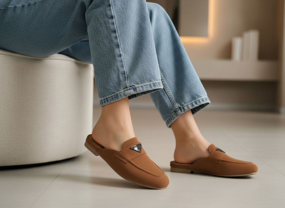 Mule Suede Flat Stylish SB-24