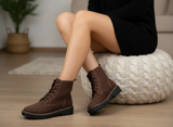 Ankle Boots Flat Suede With Rope E-109