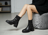 Ankle Boot Leather With Elastic E-108