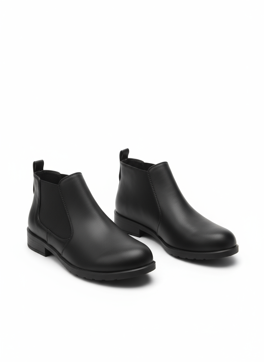 Ankle Boot Leather Flat  With Elastic G-30