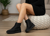 Ankle Boots Flat Suede With Rope E-109