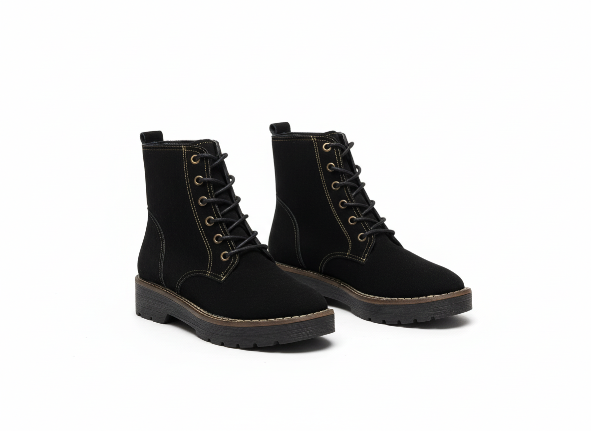 Ankle Boots Flat Suede With Rope E-109