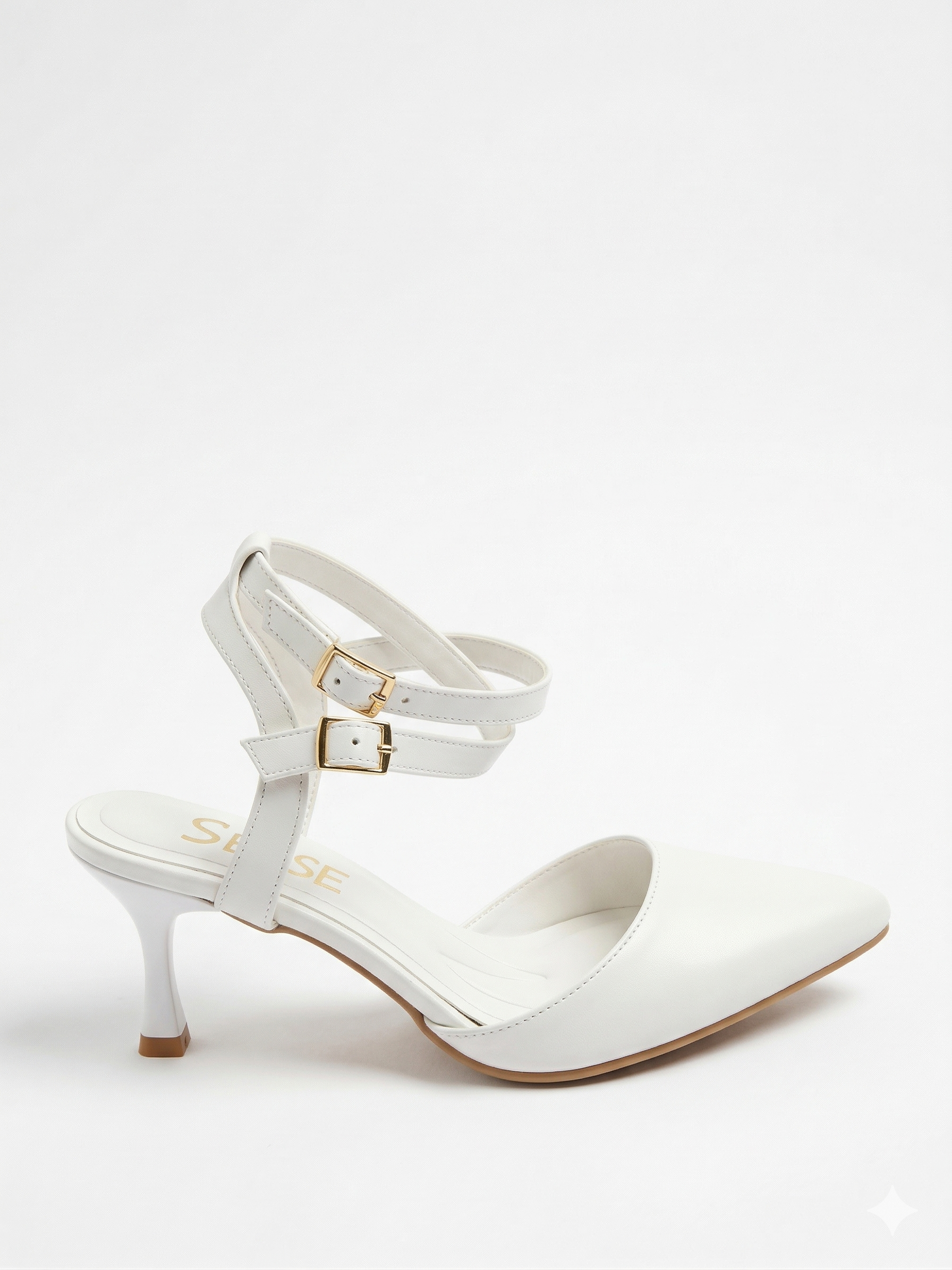 Shoes Heels Leather With Buckles Elegant F-621